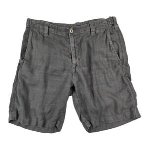Europann Men Linen Bermuda Shorts Gray Size 42 Beach Sand Old Money